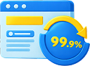 Стабильность и uptime 99,9% — сайт всегда доступен клиентам.